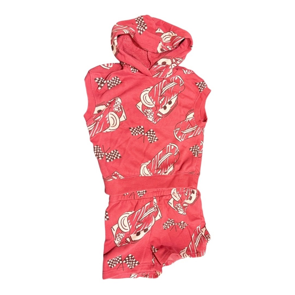 Disney Pixar Cars Sleeveless Hoodie and Shorts Set 12M Red Lightning‎ McQueen